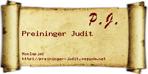 Preininger Judit névjegykártya